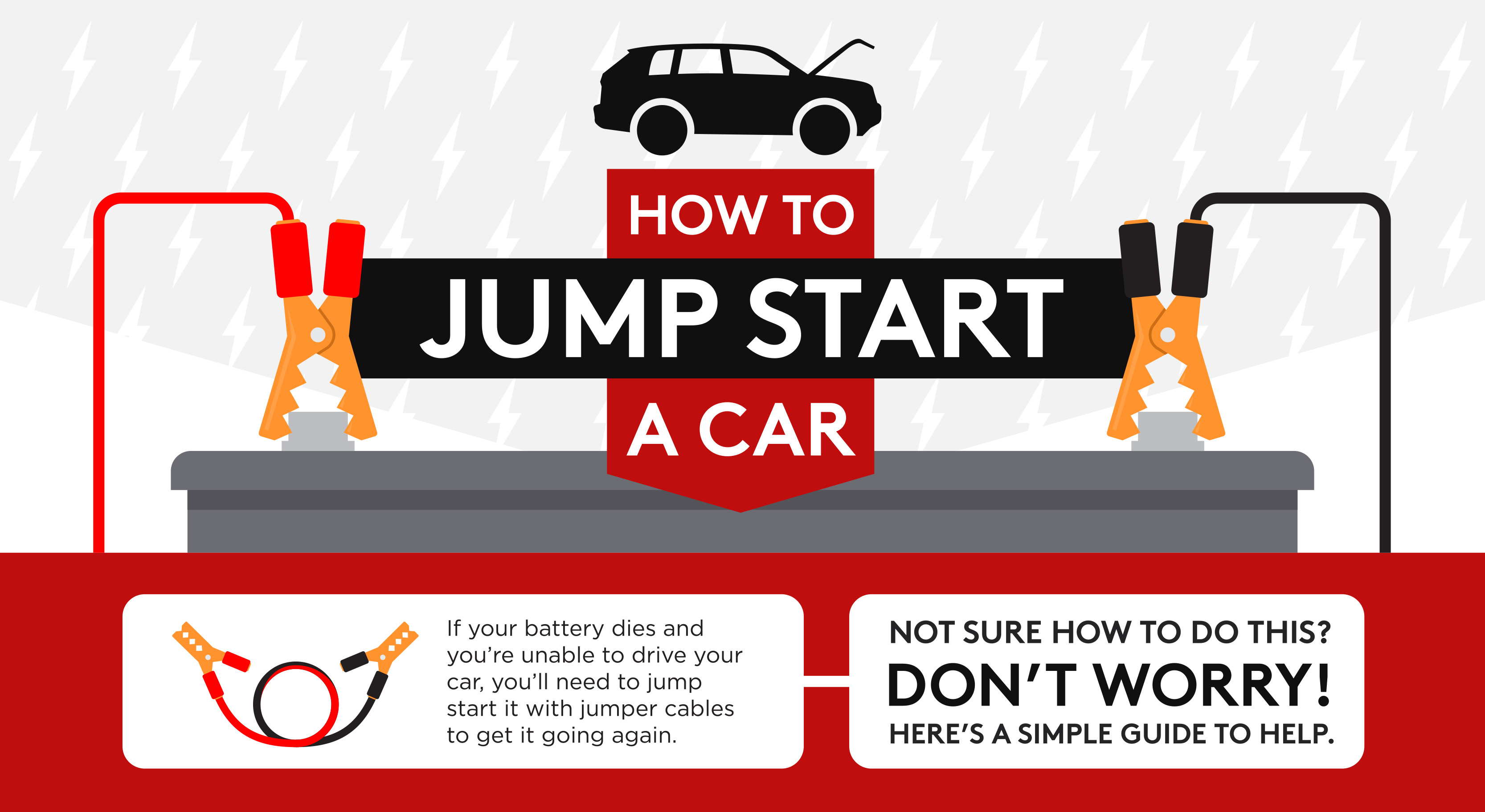 A title card for an infographic on jump starting your car | Taylor's Auto Max