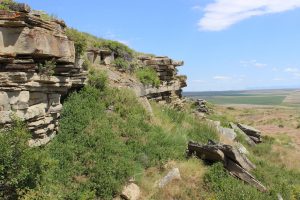 side of mountain of First Peoples Buffalo Jump State Park