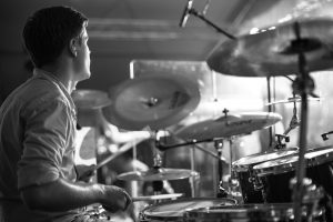 drummer playing a live show